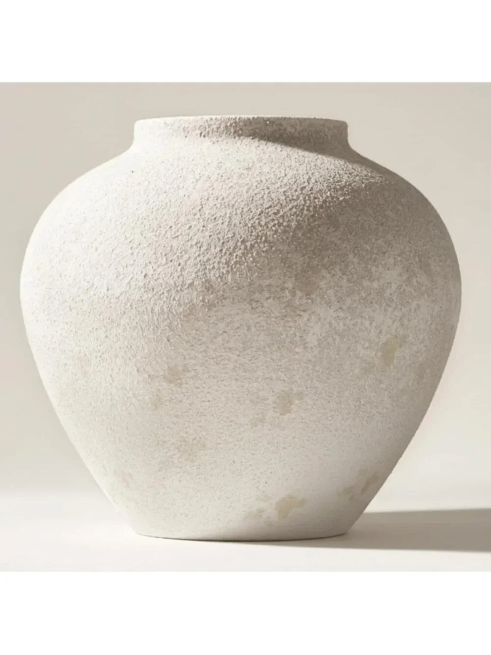 11 inches White Rustic Large Round Vase for Table Centerpieces Modern Homes Deco